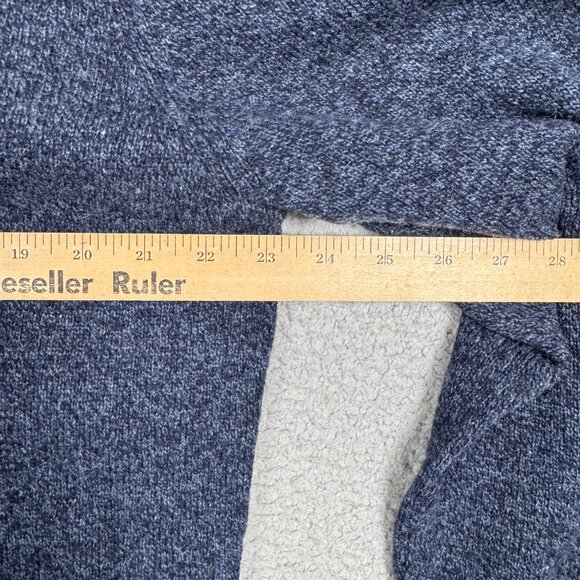 J Crew Sweater Mens Size Large Marled Indigo 1/2 Zip High Neck 100% Lambswool - Picture 6 of 12